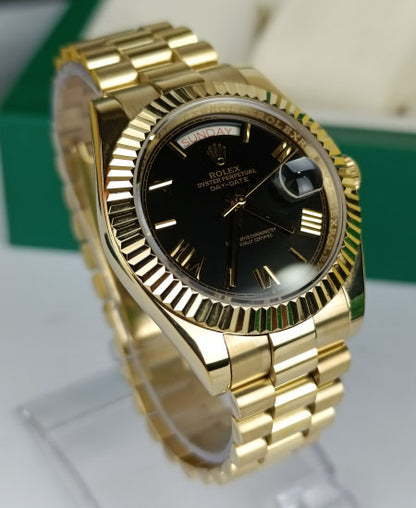 Rolex Day Date Yellow Gold Black Dial
