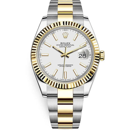 Rolex Datejust 41mm White Dial Fluted Bezel