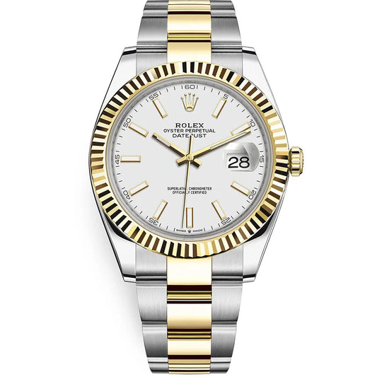 Rolex Datejust 41mm White Dial Fluted Bezel