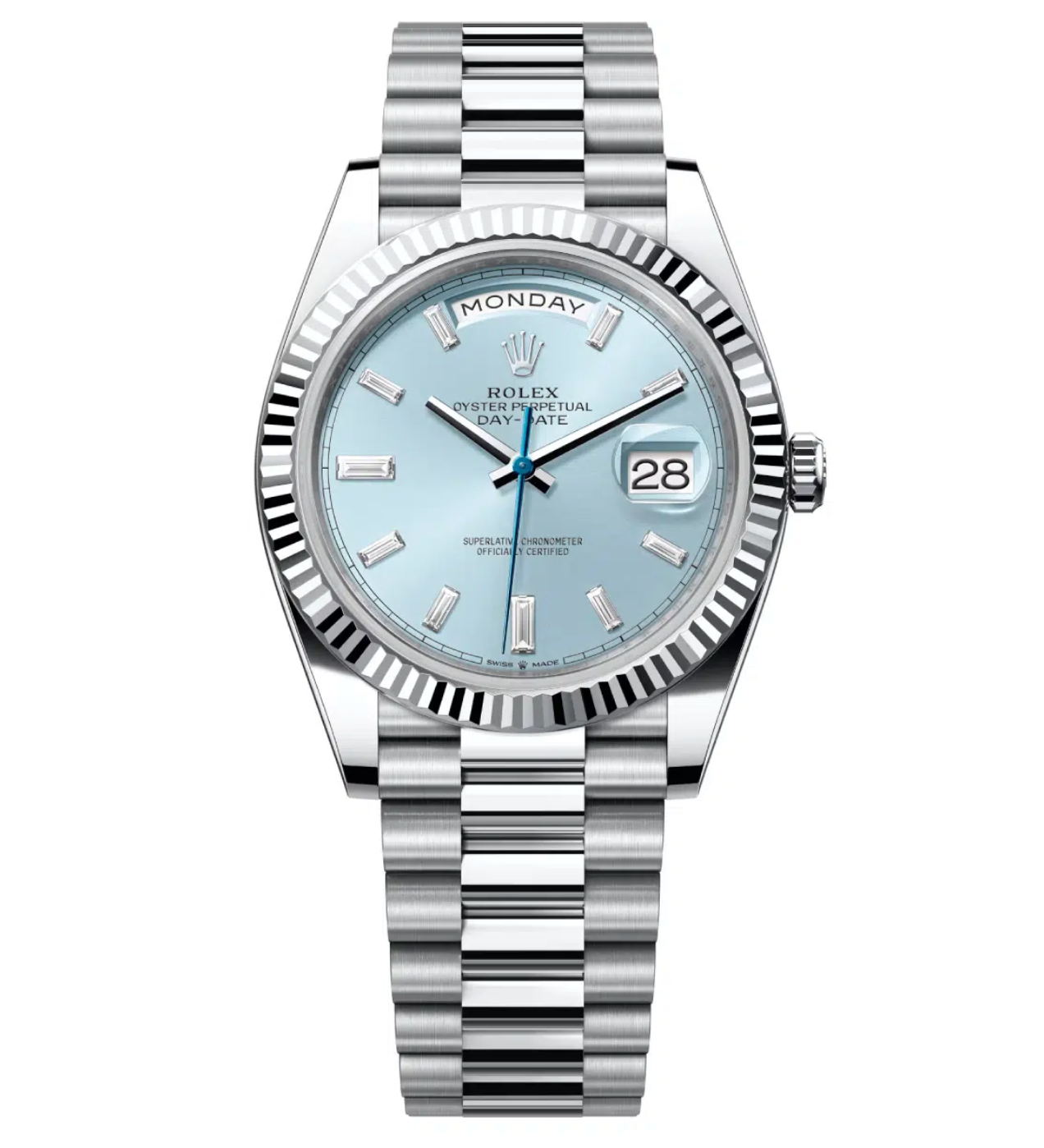 Rolex DAY DATE PLATINUM ICE BLUE