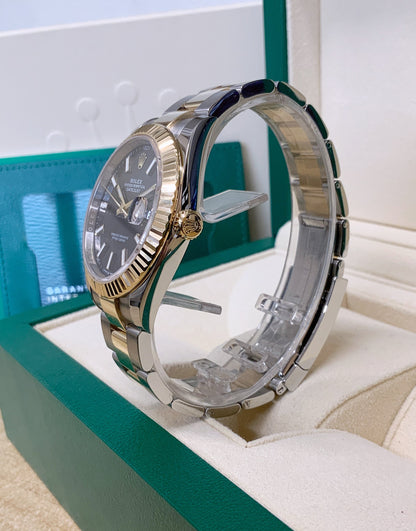 ROLEX DATEJUST 41MM TWO TONE OYSTER PERPETUAL BLACK DIAL