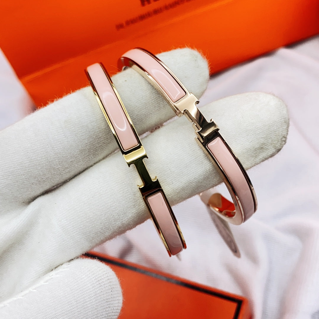 [Verdaci™]CLASSIC HM CLIC PINK 8MM ENAMEL BRACELET