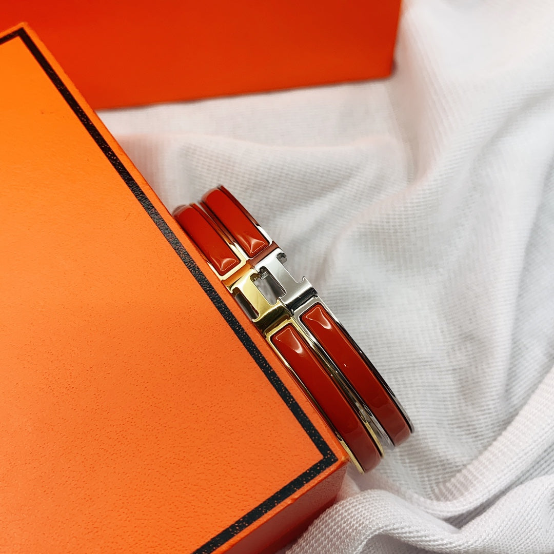 [Verdaci™]CLASSIC HM CLIC RED 8MM ENAMEL BRACELET