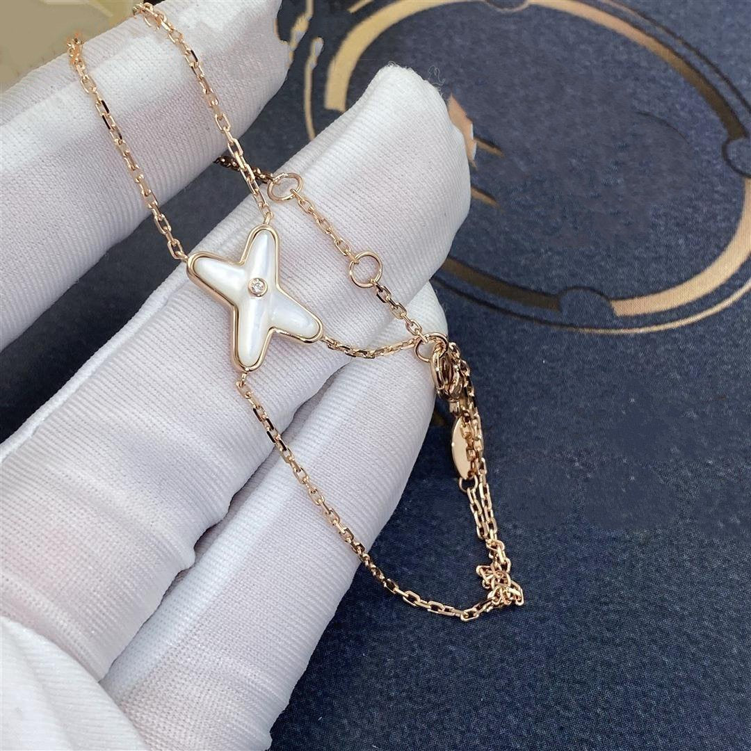 [Verdaci™]JEUX BRACELET WHITE MOP PINK GOLD 1 DIAMOND