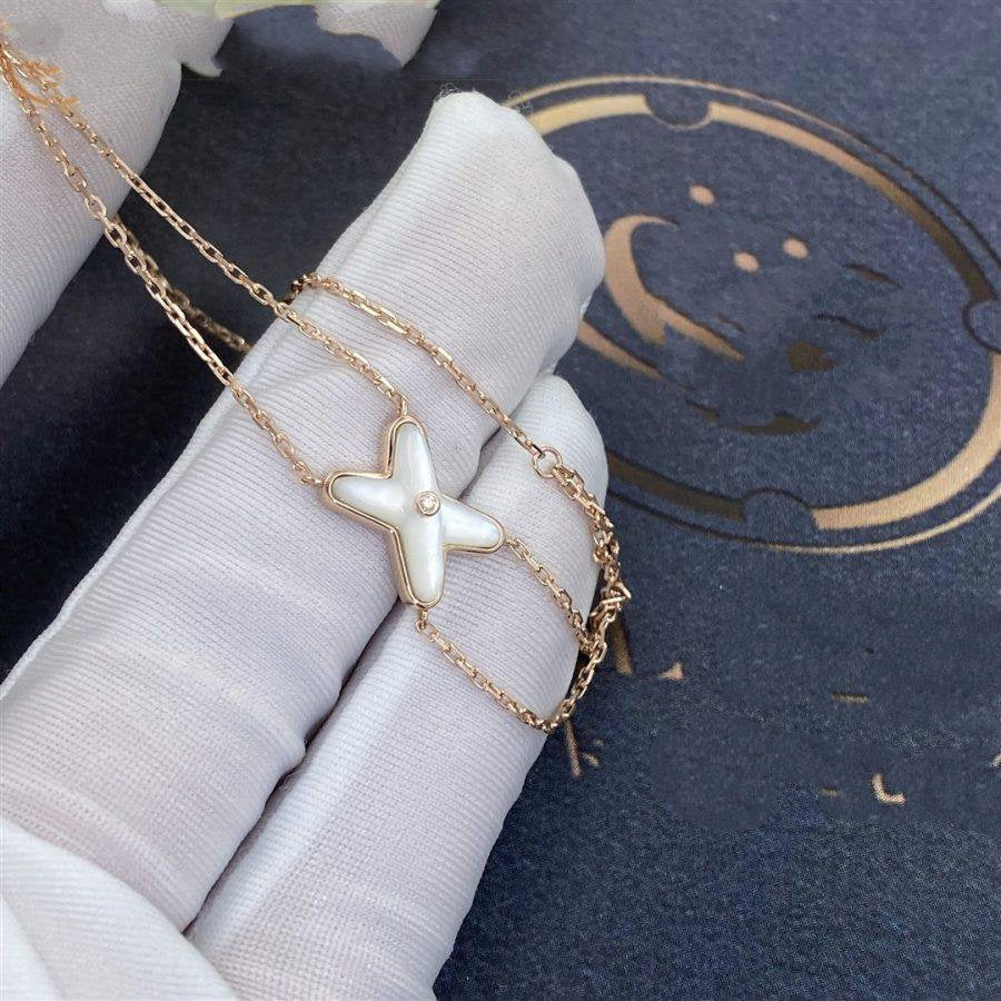 [Verdaci™]JEUX BRACELET WHITE MOP PINK GOLD 1 DIAMOND