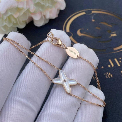 [Verdaci™]JEUX BRACELET WHITE MOP PINK GOLD 1 DIAMOND