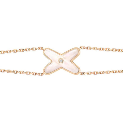 [Verdaci™]JEUX BRACELET WHITE MOP PINK GOLD 1 DIAMOND