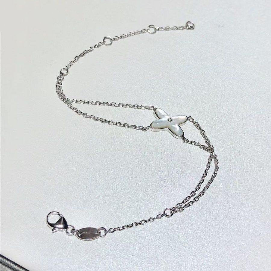 [Verdaci™]JEUX BRACELET WHITE MOP SILVER 1 DIAMOND