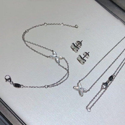 [Verdaci™]JEUX BRACELET WHITE MOP SILVER 1 DIAMOND