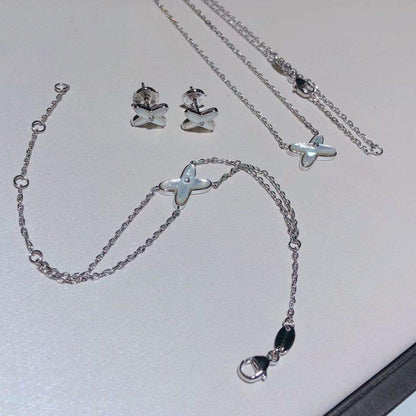 [Verdaci™]JEUX BRACELET WHITE MOP SILVER 1 DIAMOND