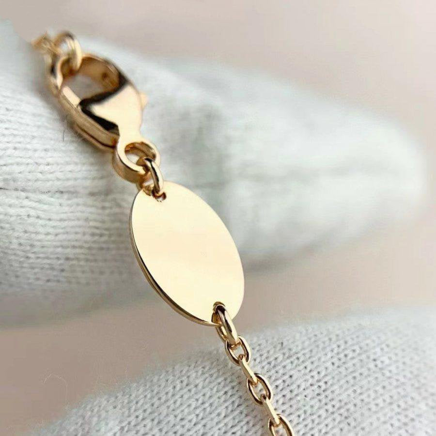 [Verdaci™]JEUX DE BRACELET MALACHITE PINK GOLD DIAMONDS