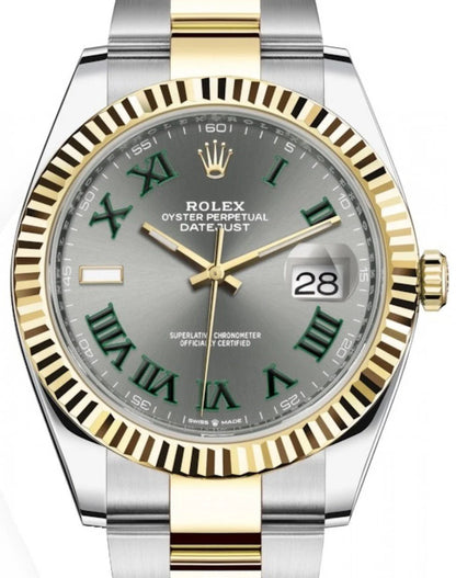 ROLEX Datejust 41mm Wimbledon Two Tone Gold/Silver Oyster