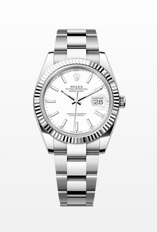 Rolex Datejust 41 126334 Fluted Bezel Oyster White