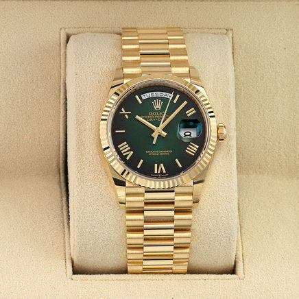 Rolex Day Date Yellow Gold 128238 Green