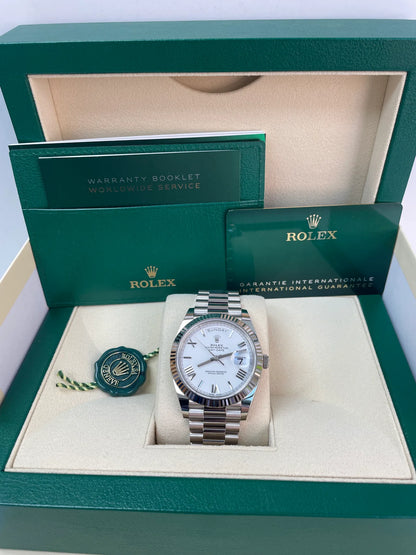Rolex Day-Date 40  White Roman Dial