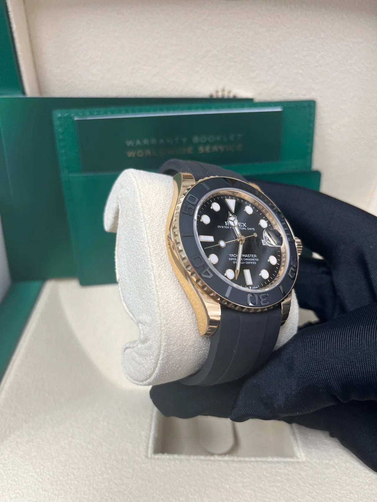 Rolex Yacht-Master Gold Black Dial Oysterflex 226658