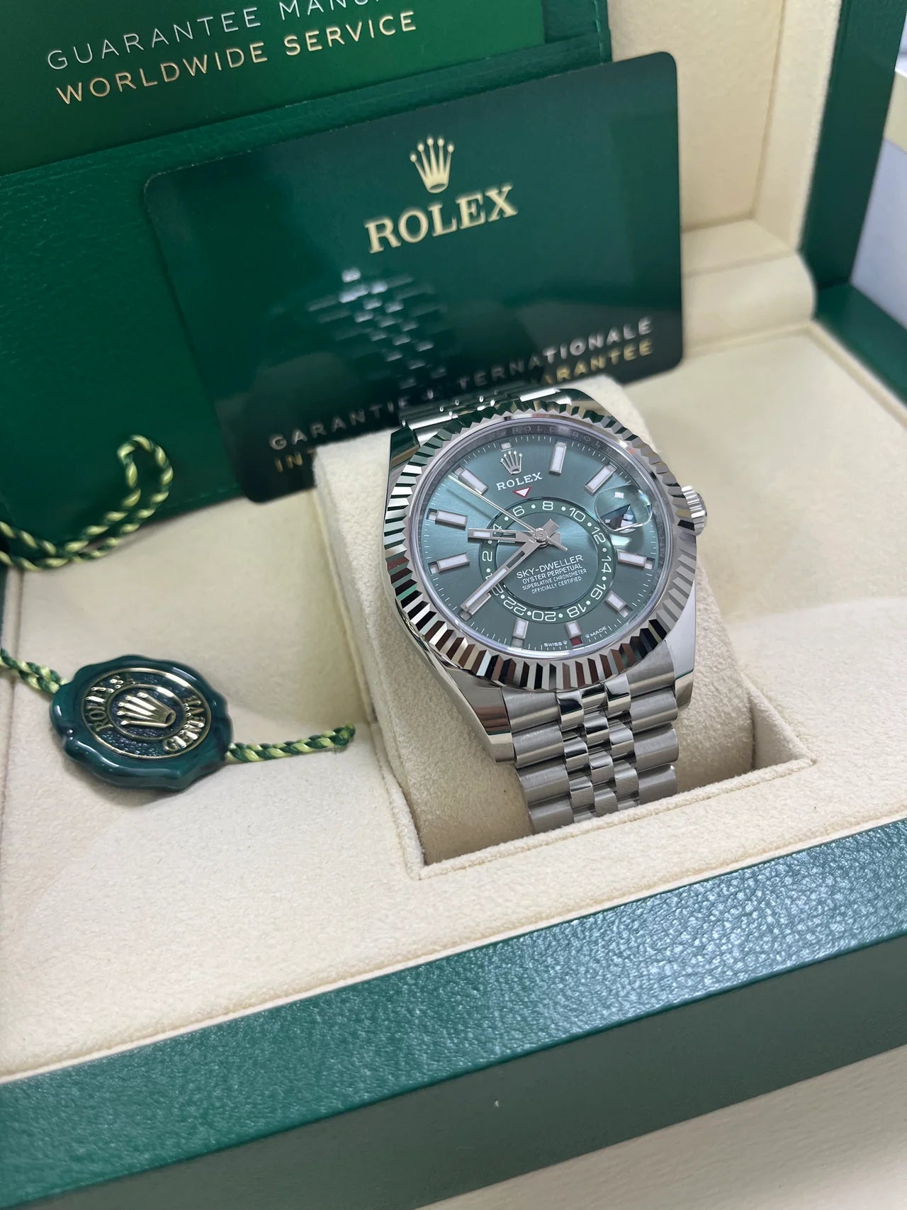 Rolex Sky-Dweller Mint Green Jubilee Bracelet 336934
