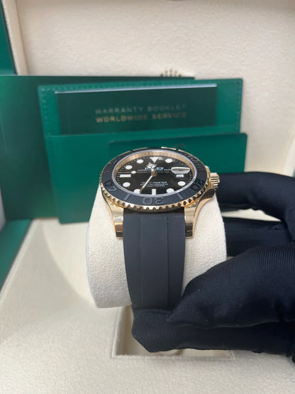 Rolex Yacht-Master Gold Black Dial Oysterflex 226658