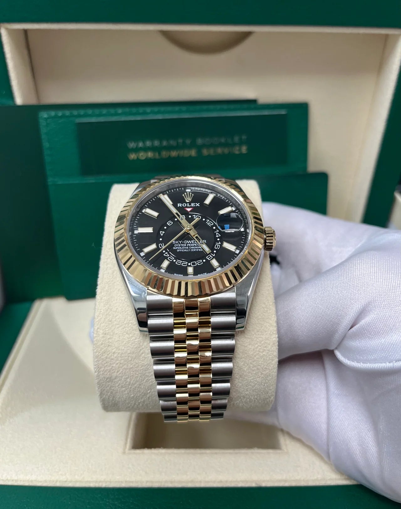 Rolex Sky-Dweller Black Yellow Gold Oyster