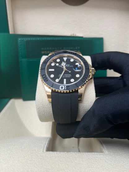 Rolex Yacht-Master Gold Black Dial Oysterflex 226658