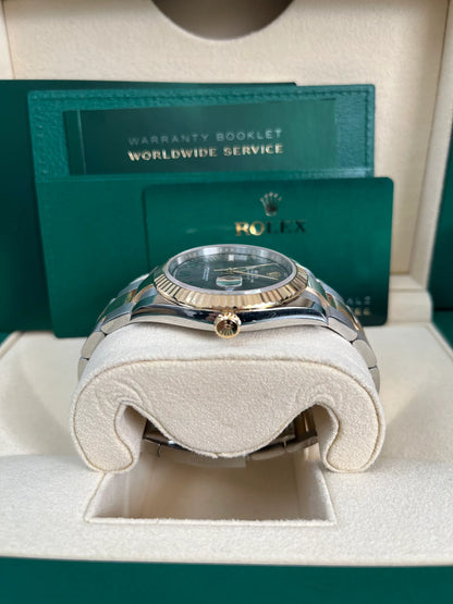 ROLEX Datejust 41mm Wimbledon Two Tone Gold/Silver Oyster