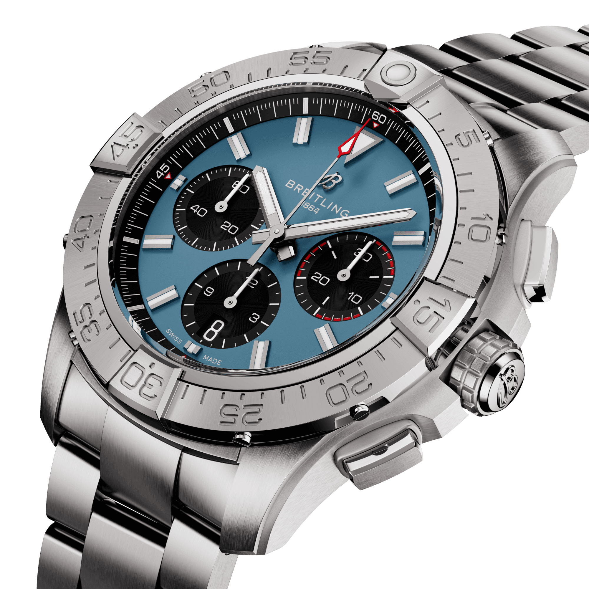 Montre Breitling Avenger B01 Chronograph cadran bleu clair