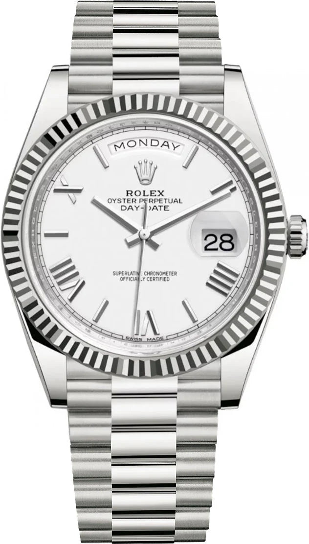 Rolex Day-Date 40  White Roman Dial