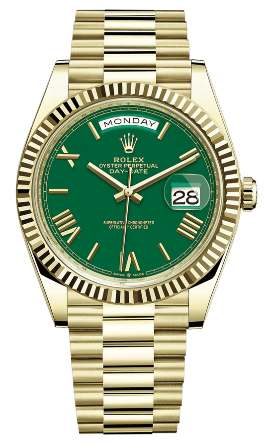 Rolex Day-Date 40 Yellow Gold Green Roman Dial 228238