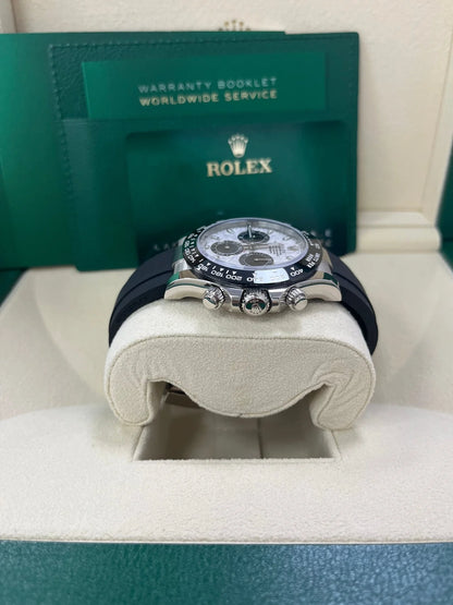 Rolex Daytona Silver Meteroite and Black Dial Oysterflex
