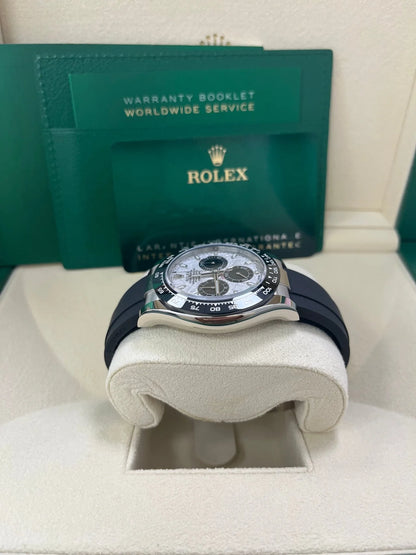 Rolex Daytona Silver Meteroite and Black Dial Oysterflex