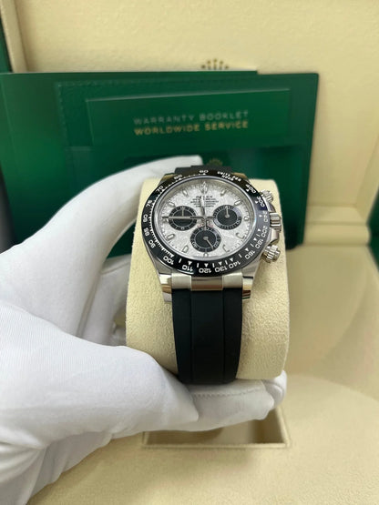 Rolex Daytona Silver Meteroite and Black Dial Oysterflex