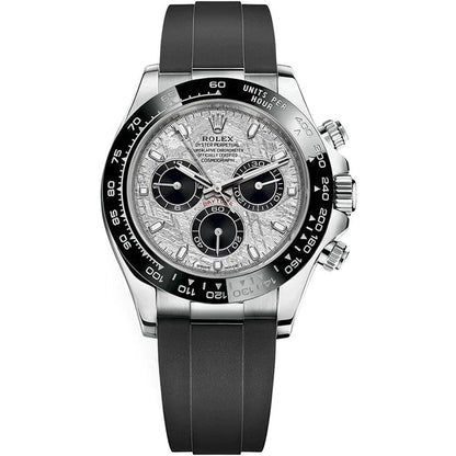 Rolex Daytona Silver Meteroite and Black Dial Oysterflex
