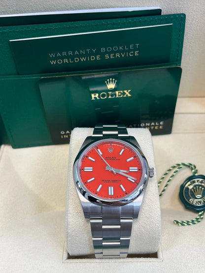 Rolex Oyster Perpetual Red Dial Oyster 124300