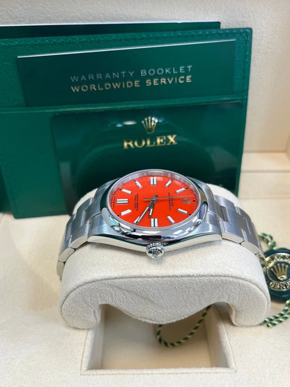 Rolex Oyster Perpetual Red Dial Oyster 124300