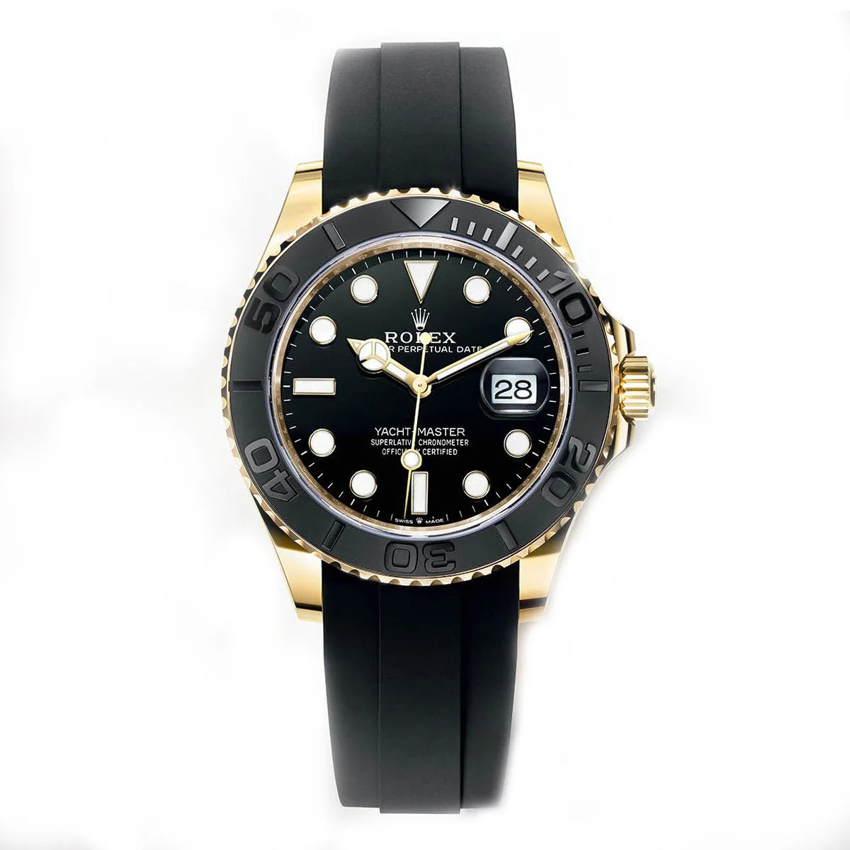 Rolex Yacht-Master Gold Black Dial Oysterflex 226658
