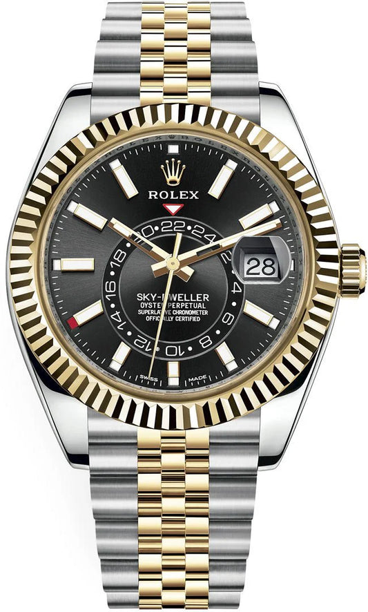 Rolex Sky-Dweller Black Yellow Gold Oyster