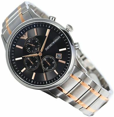 EMPORIO ARMANI AR11165 SILVER/ROSE GOLD - BLACK CHRONO