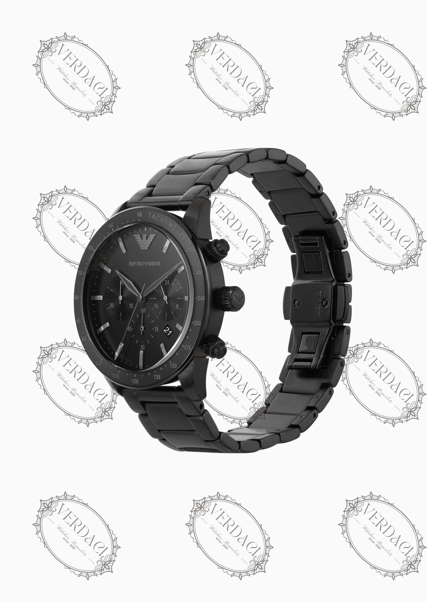 Chronographe pour homme avec bracelet noir