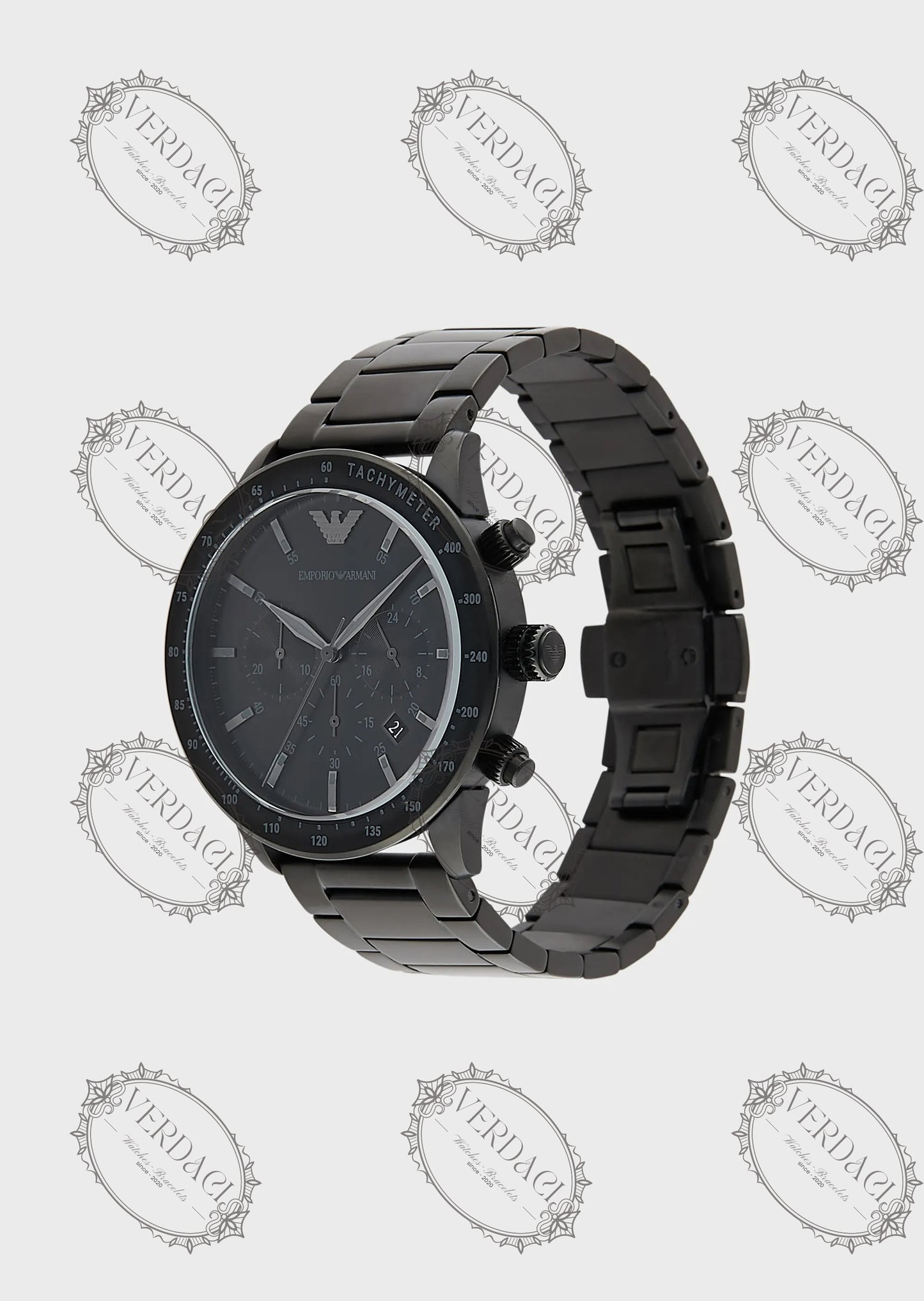 Chronographe pour homme avec bracelet noir