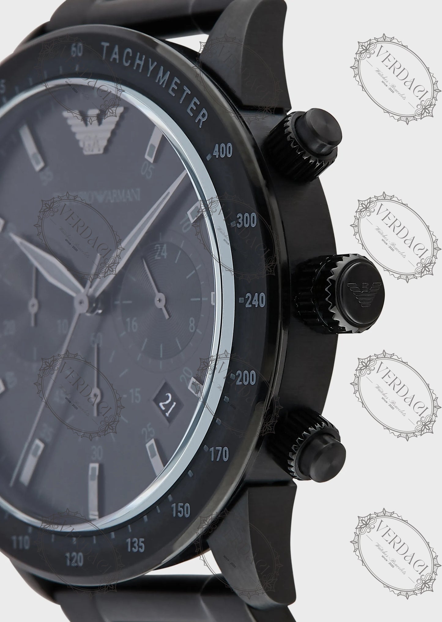 Chronographe pour homme avec bracelet noir