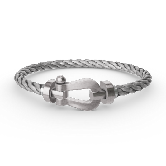 [Verdaci™]FORCE LARGE HORSESHOE NO DIAMOND BRACELET SILVER